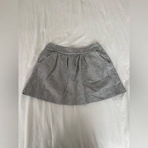 J. Crew Navy and White Striped A-Line Linen Blend Skirt